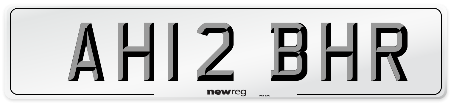AH12 BHR Number Plate from New Reg